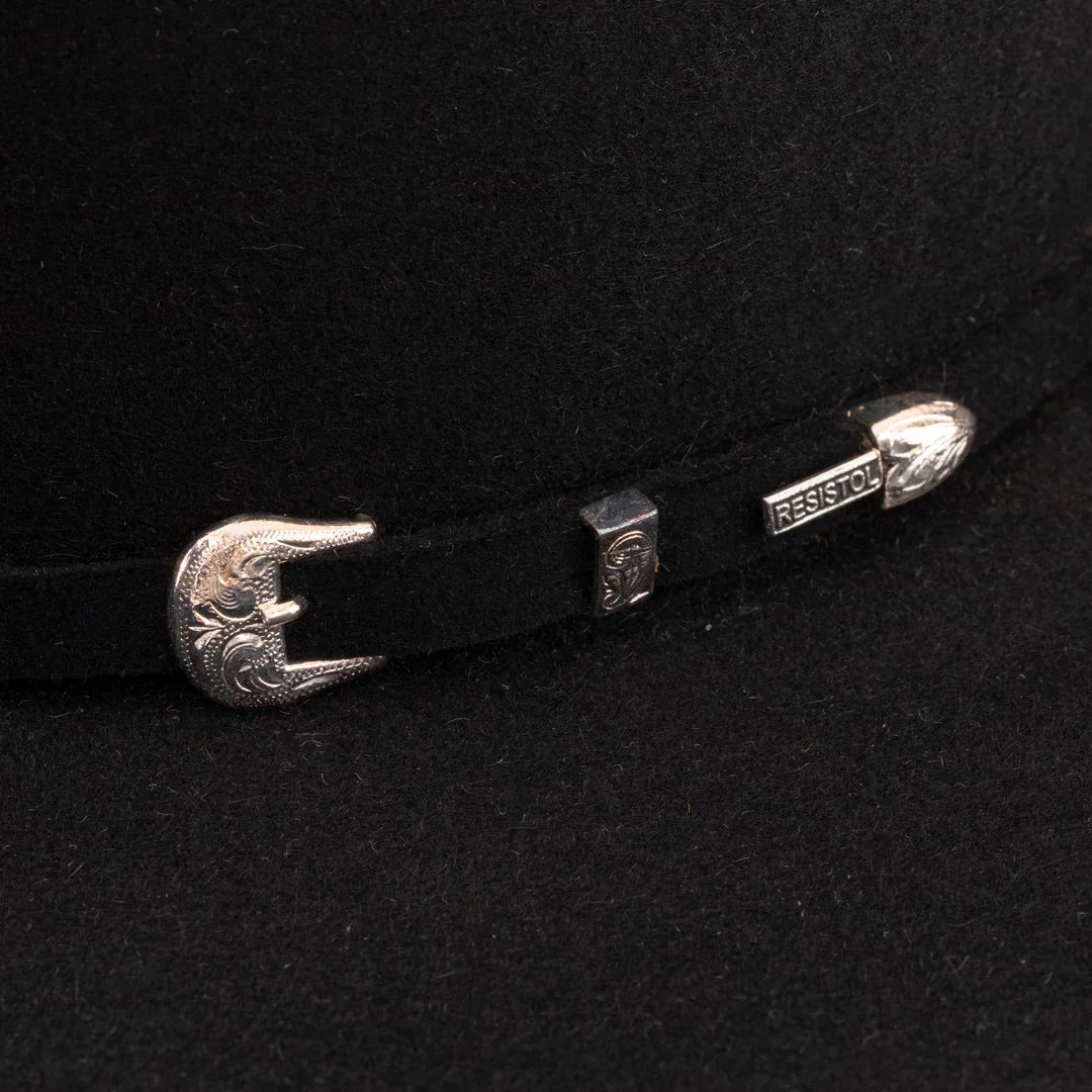 Resistol 6X Midnight Black Open Crown Felt Hat