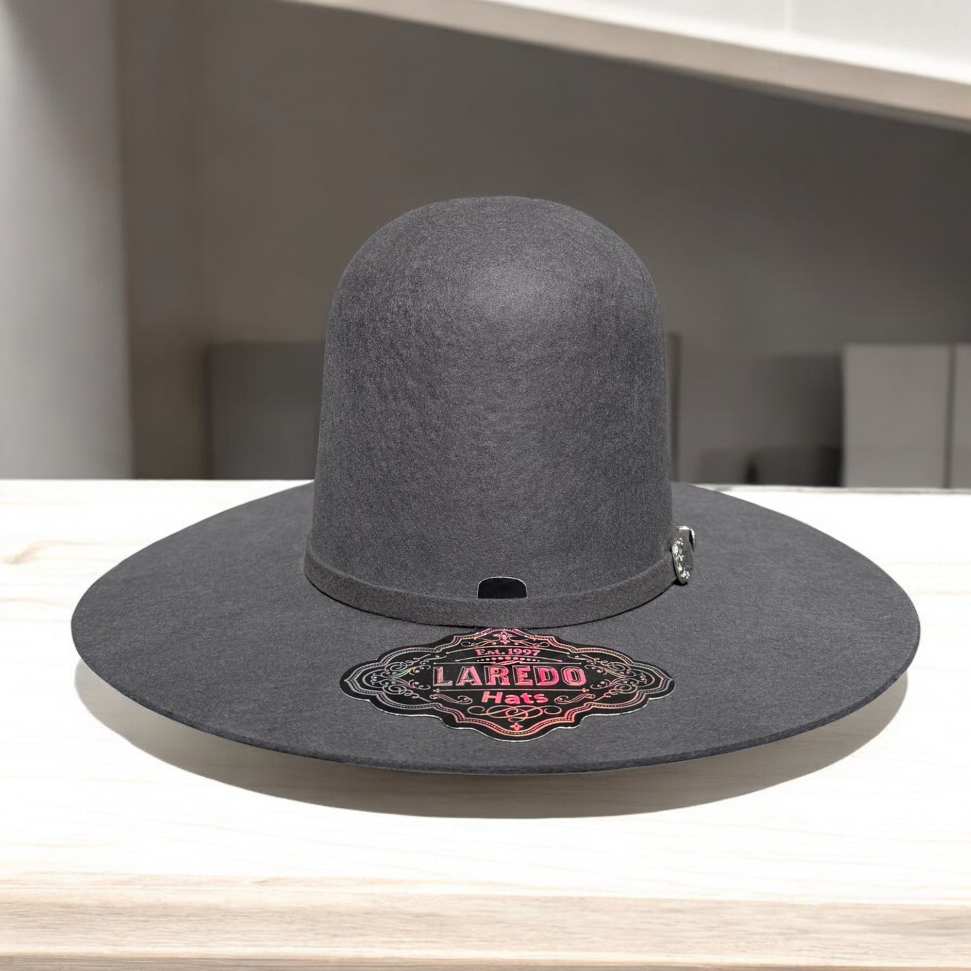Laredo Hats “Charcoal” Felt 7” Tall Open Crown 4” Brim