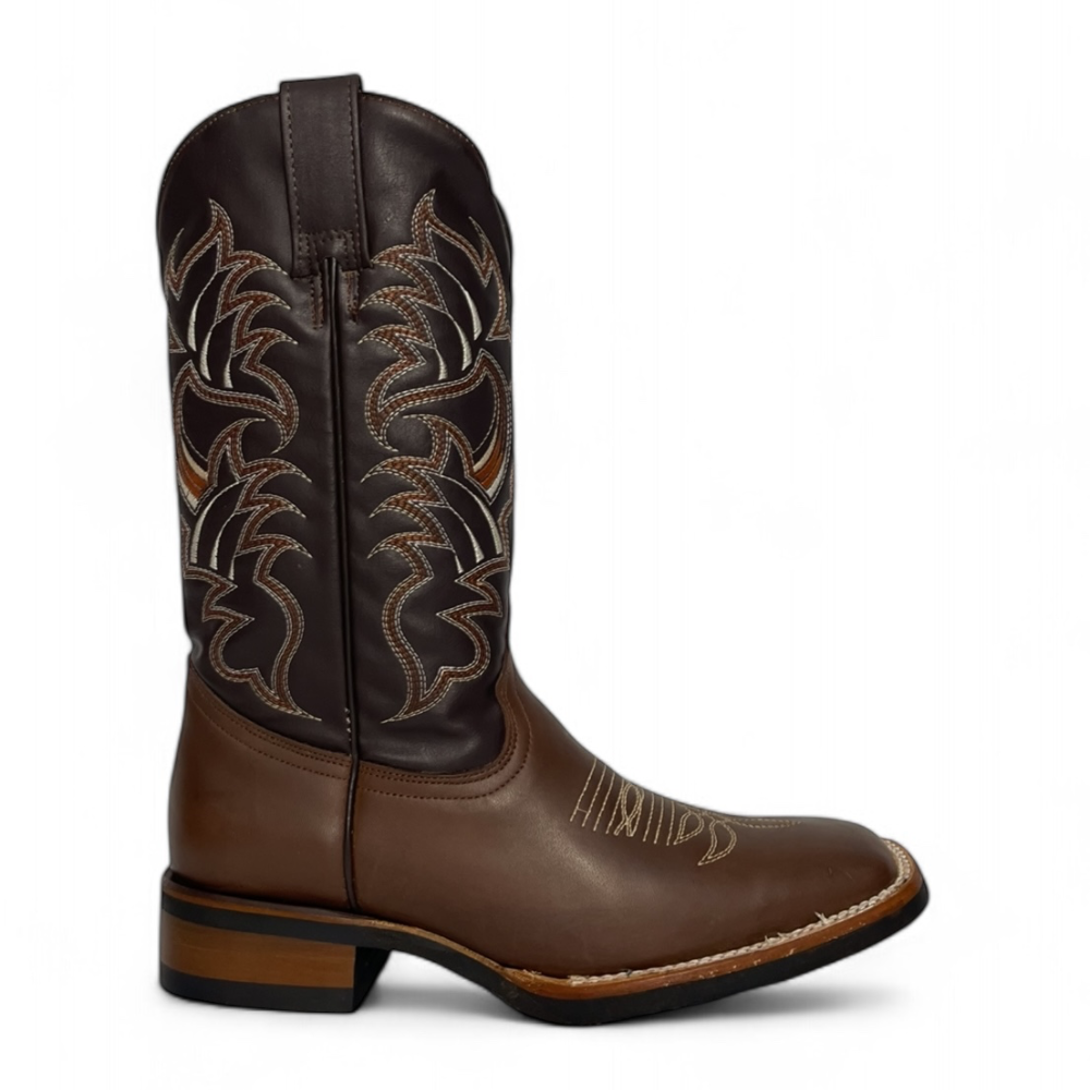 Botas La Sierra Boots Crazy Cafe Wide Square Toe Suela de Hule