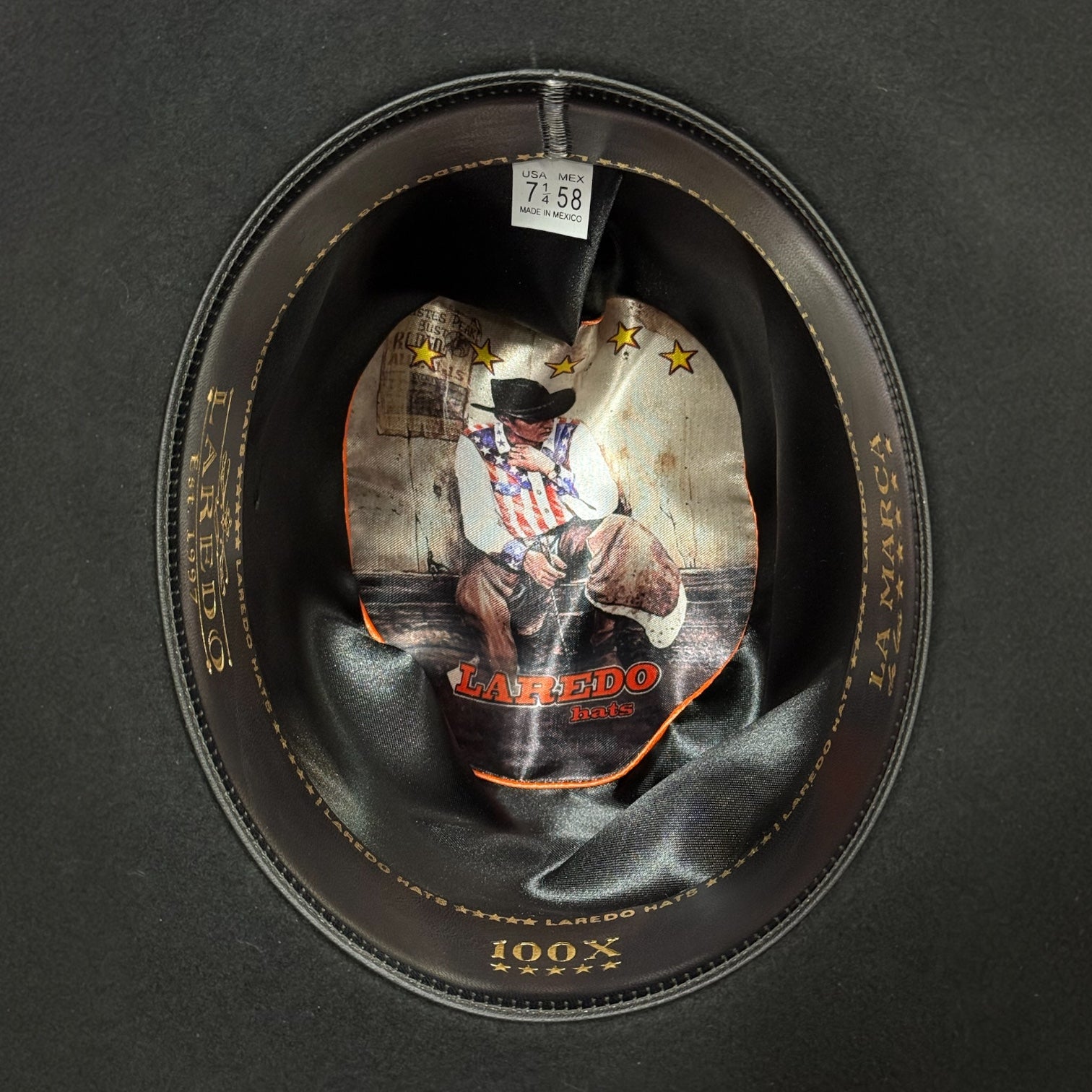 Laredo Hats Wool Felt 7” Open Crown 4” Brim