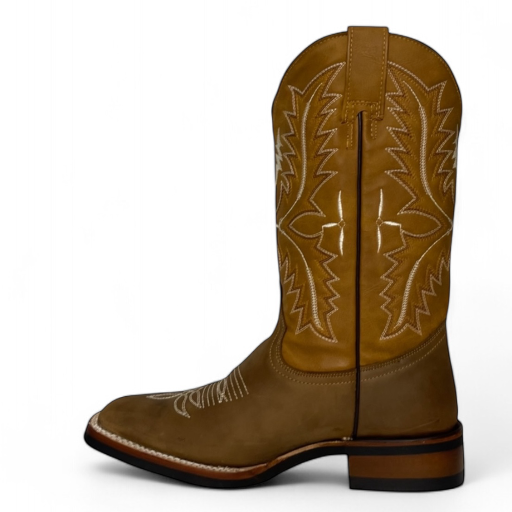 Botas La Sierra Boots Crazy Tan Wide Square Toe Suela de Hule