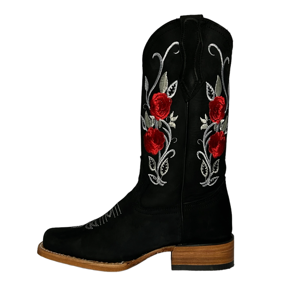 La Sierra Boots Estilo “Rosas” Negro