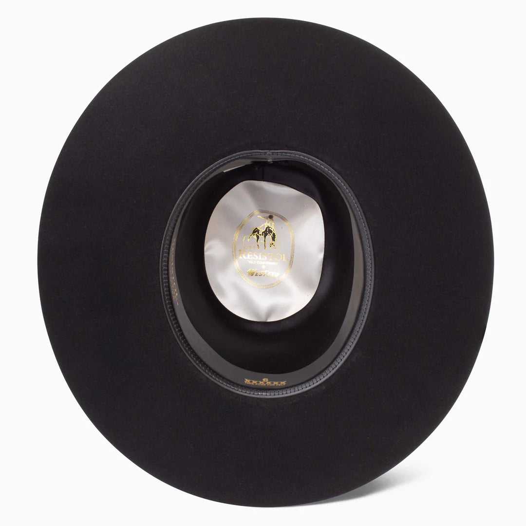 Resistol 6X Midnight Black Open Crown Felt Hat