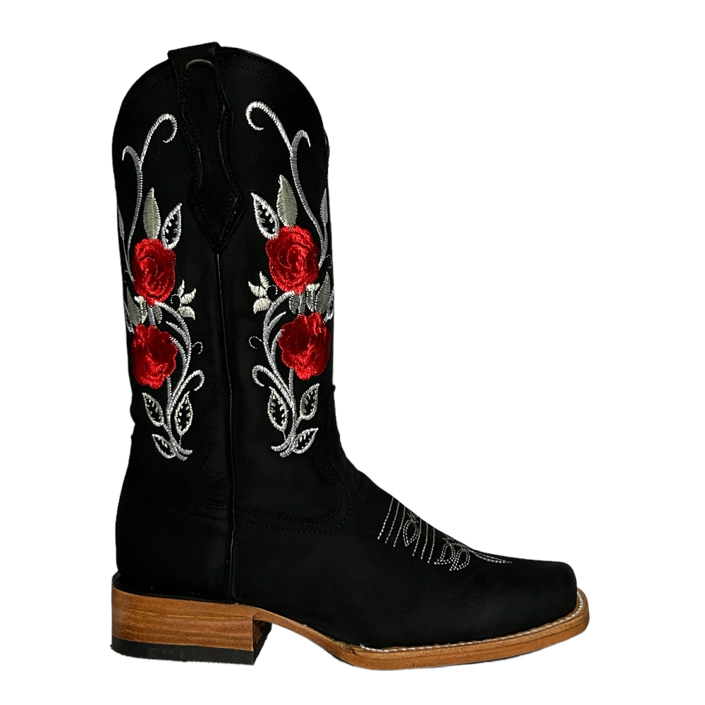 La Sierra Boots Estilo “Rosas” Negro