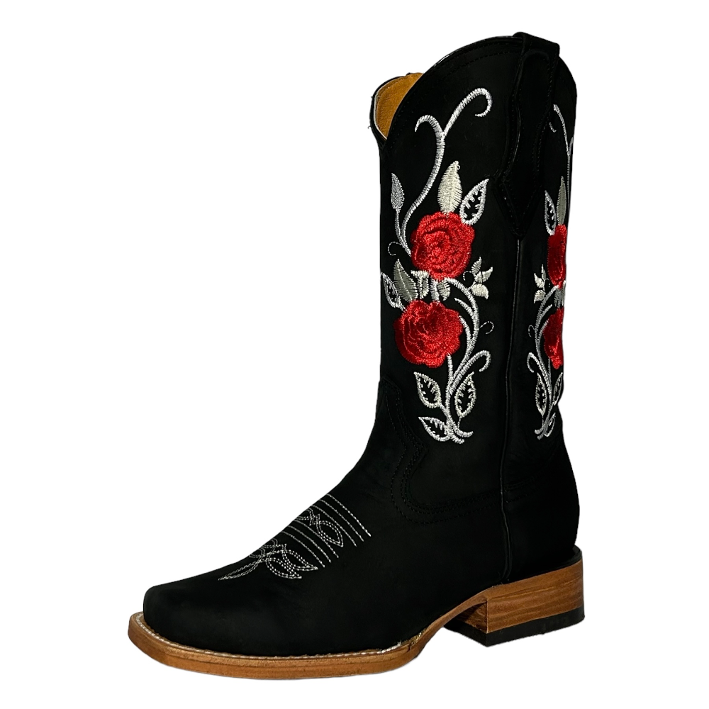 La Sierra Boots Estilo “Rosas” Negro