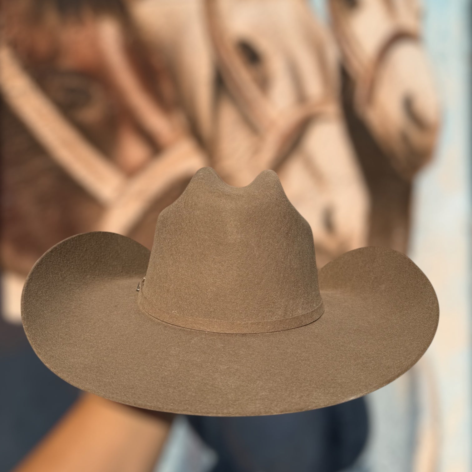 Tejana Texas “Camel” horma Vaquera Copa Mediana Falda 41/4” Lana