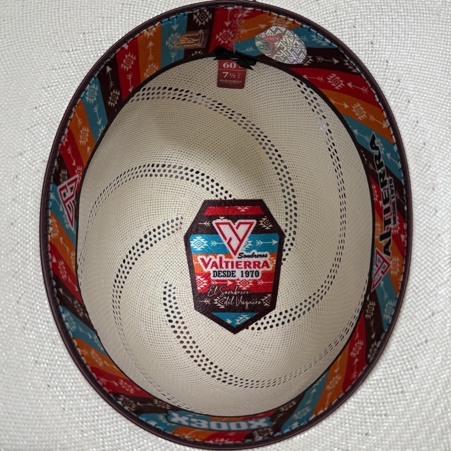 Sombrero Valtierra “Spiral” Open Crown Copa Alta 7” Falda 3.75”