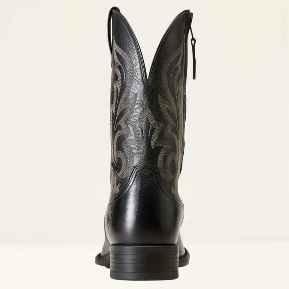 Men’s Ariat Slim Zip Ultra Western Boot Black Deertan