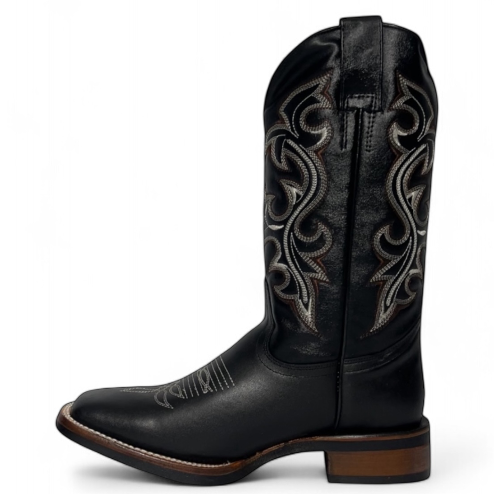 Botas La Sierra Boots Color Negro Wide Square Toe Suela de Hule