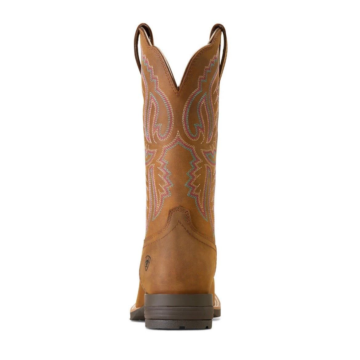 Women’s Ariat Hybrid Ranchwork Wide Square Toe Western Boot Distressed Tan