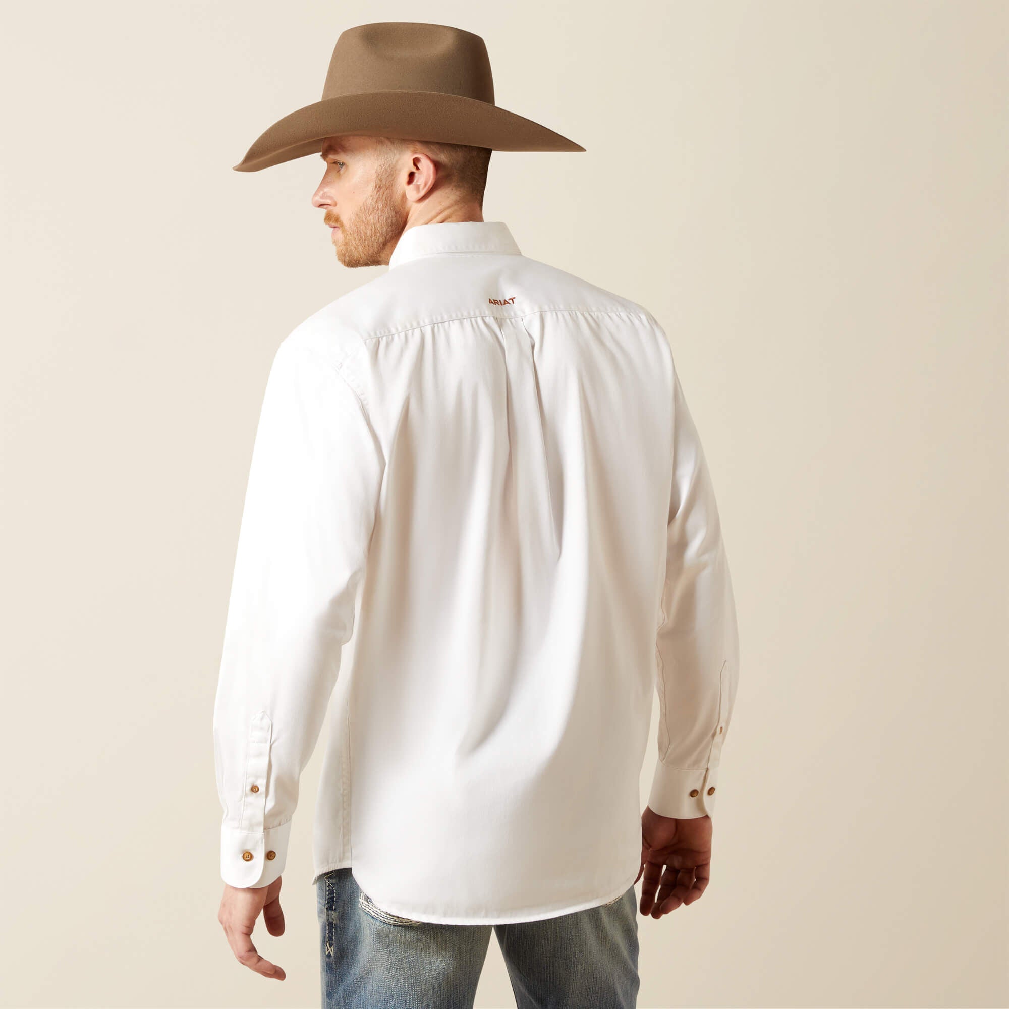 Ariat Solid Twill Classic Fit Shirt White Ariat Solid Twill Classic Fit Shirt White