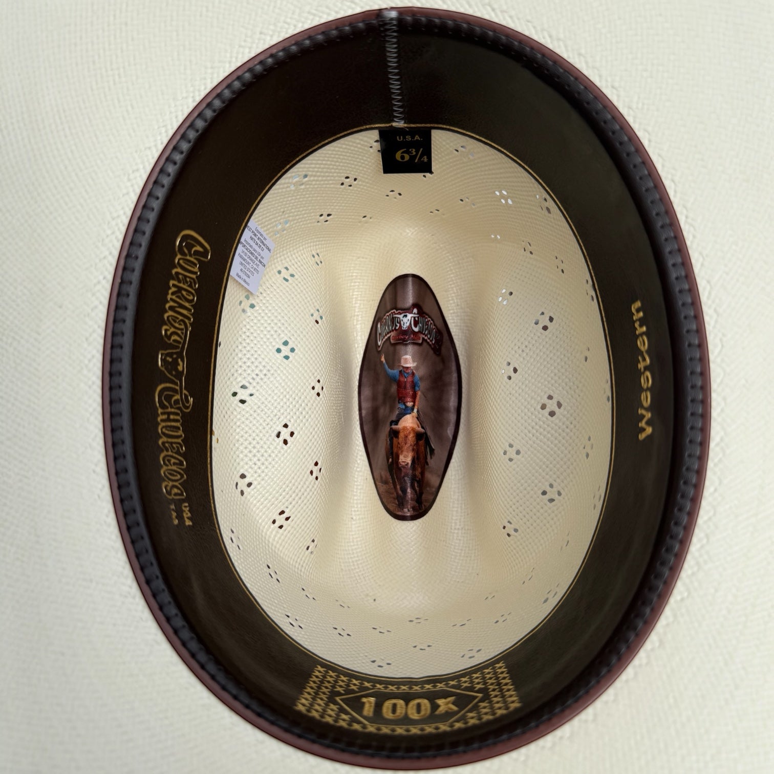 Sombrero 100X Cuernos Chuecos “Trebol” Estilo Jalisco Copa Alta 5.5” Falda 4.25”