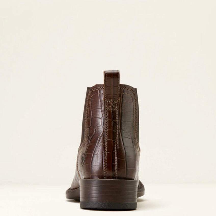 Botin Ariat Men’s Booker Chelsea Wide Square Toe Western Boot Chocolate