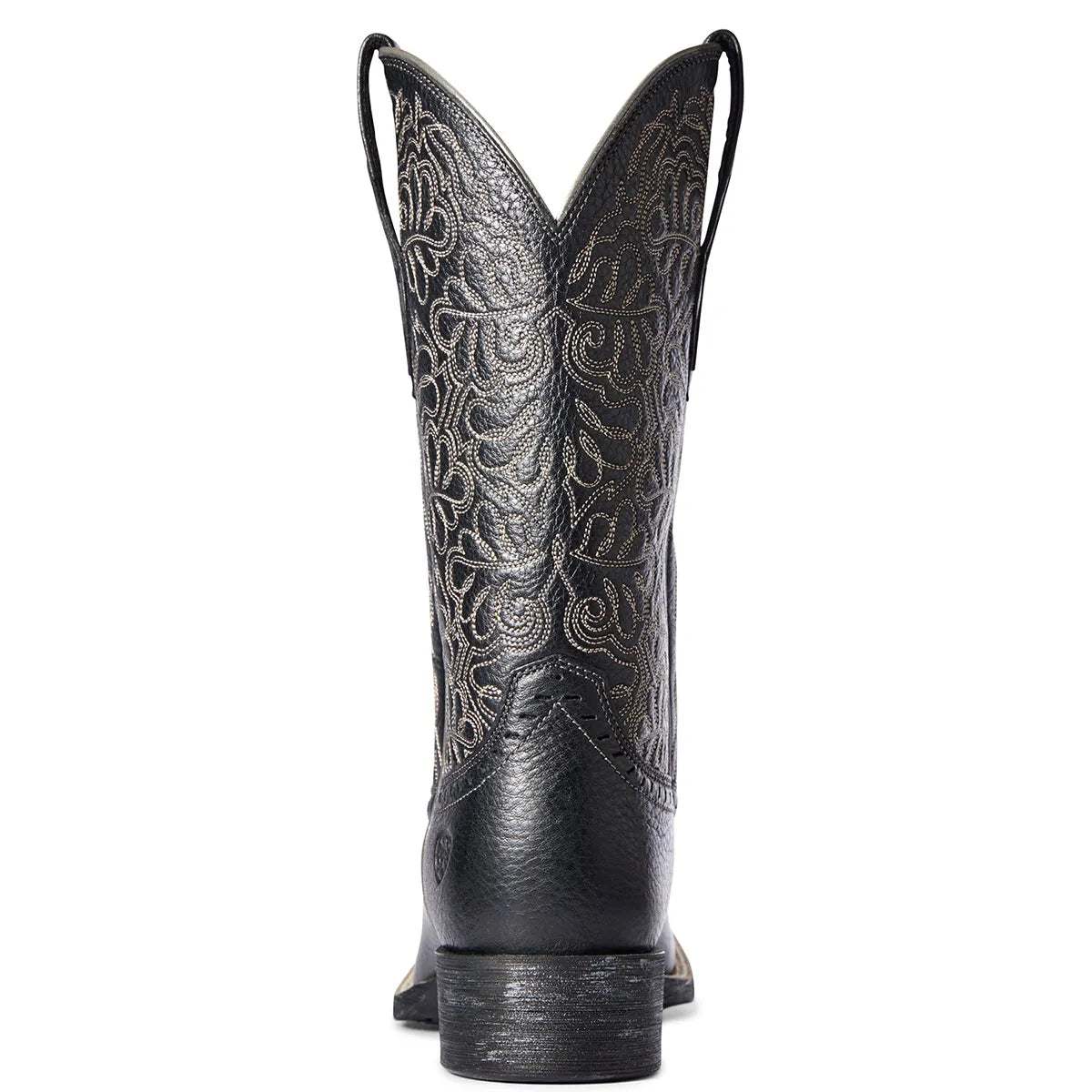 Women’s Ariat Round Up Remuda Wide Square Toe Western Boot Black Deertan