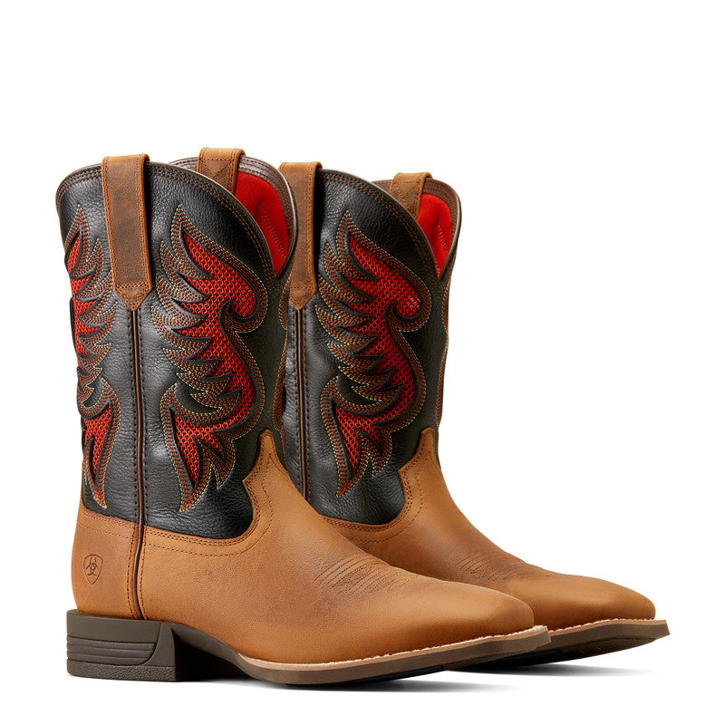 Men’s Ariat Cowpuncher VentTEK Cowboy Boot Sorrel Crunch/Black Deertan