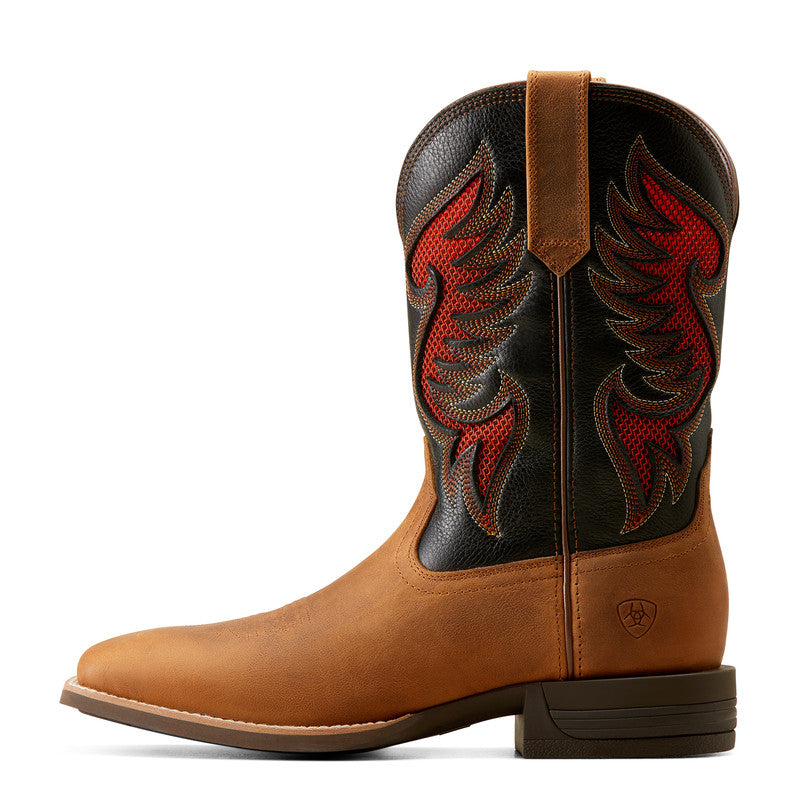 Men’s Ariat Cowpuncher VentTEK Cowboy Boot Sorrel Crunch/Black Deertan