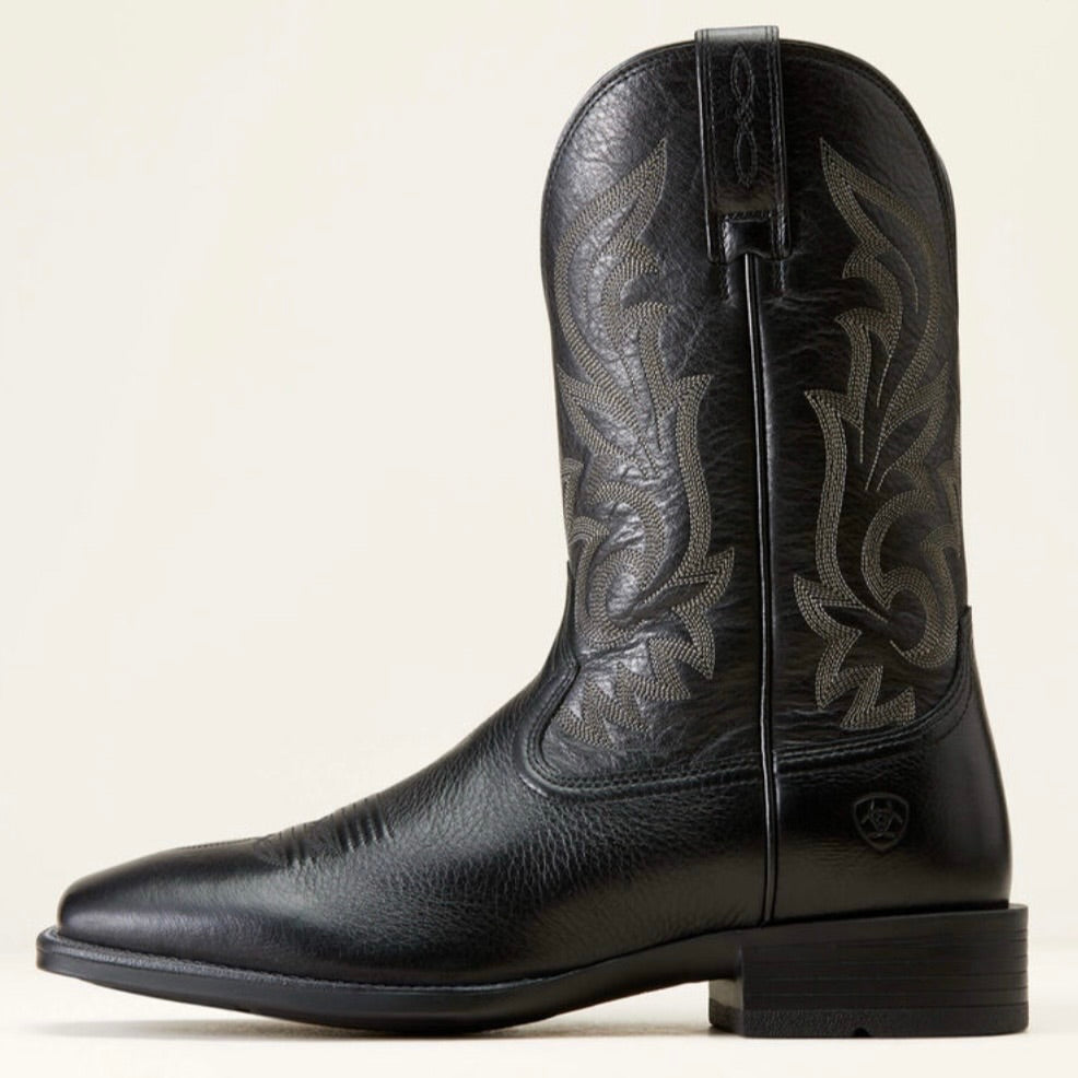 Men’s Ariat Slim Zip Ultra Western Boot Black Deertan