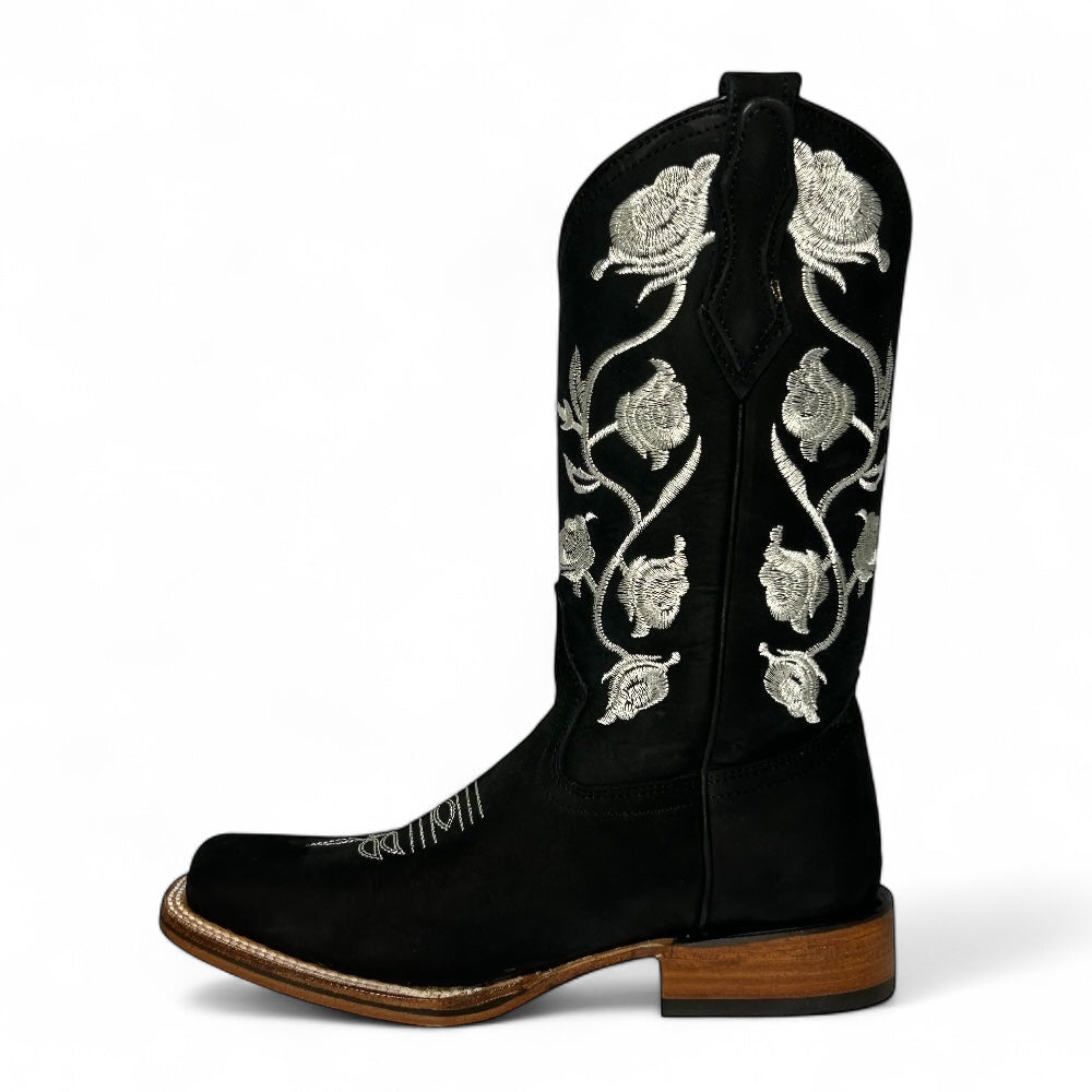 La Sierra Boots “Flores Blancas” Negro