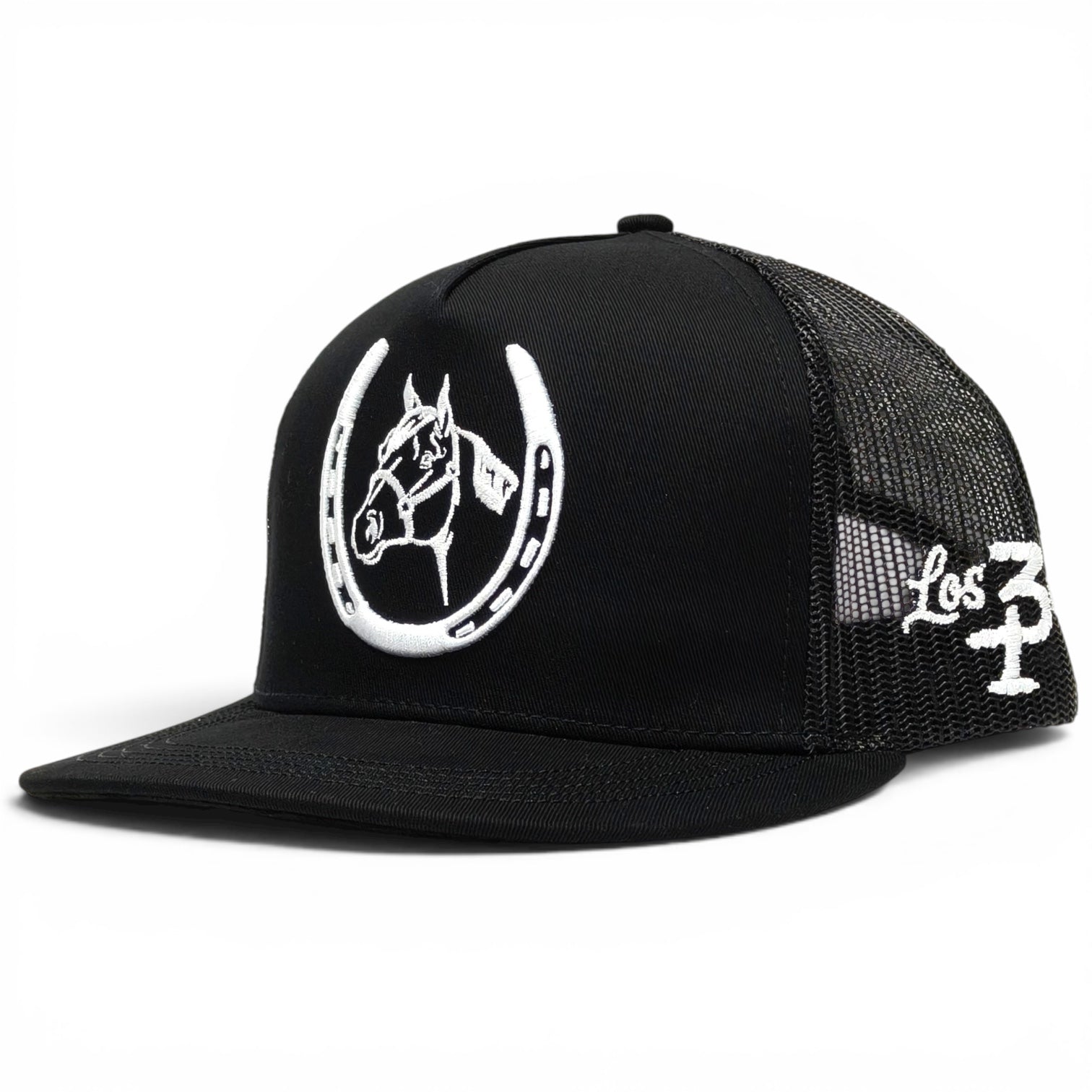 “Herradura” Negro/Blanco Snapback (Los 3 Potrillos Western Wear)
