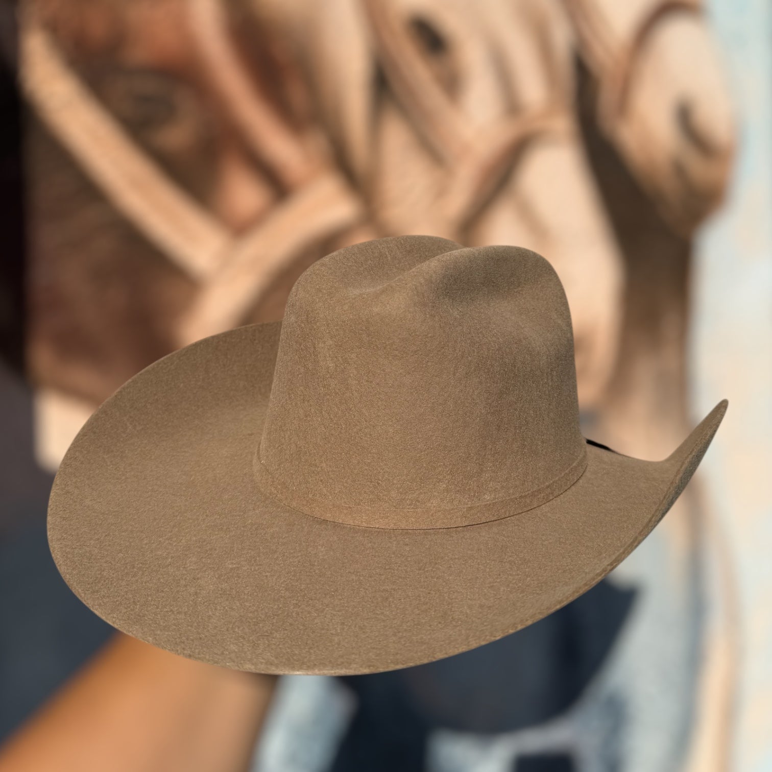 Tejana Texas “Camel” horma Vaquera Copa Mediana Falda 41/4” Lana