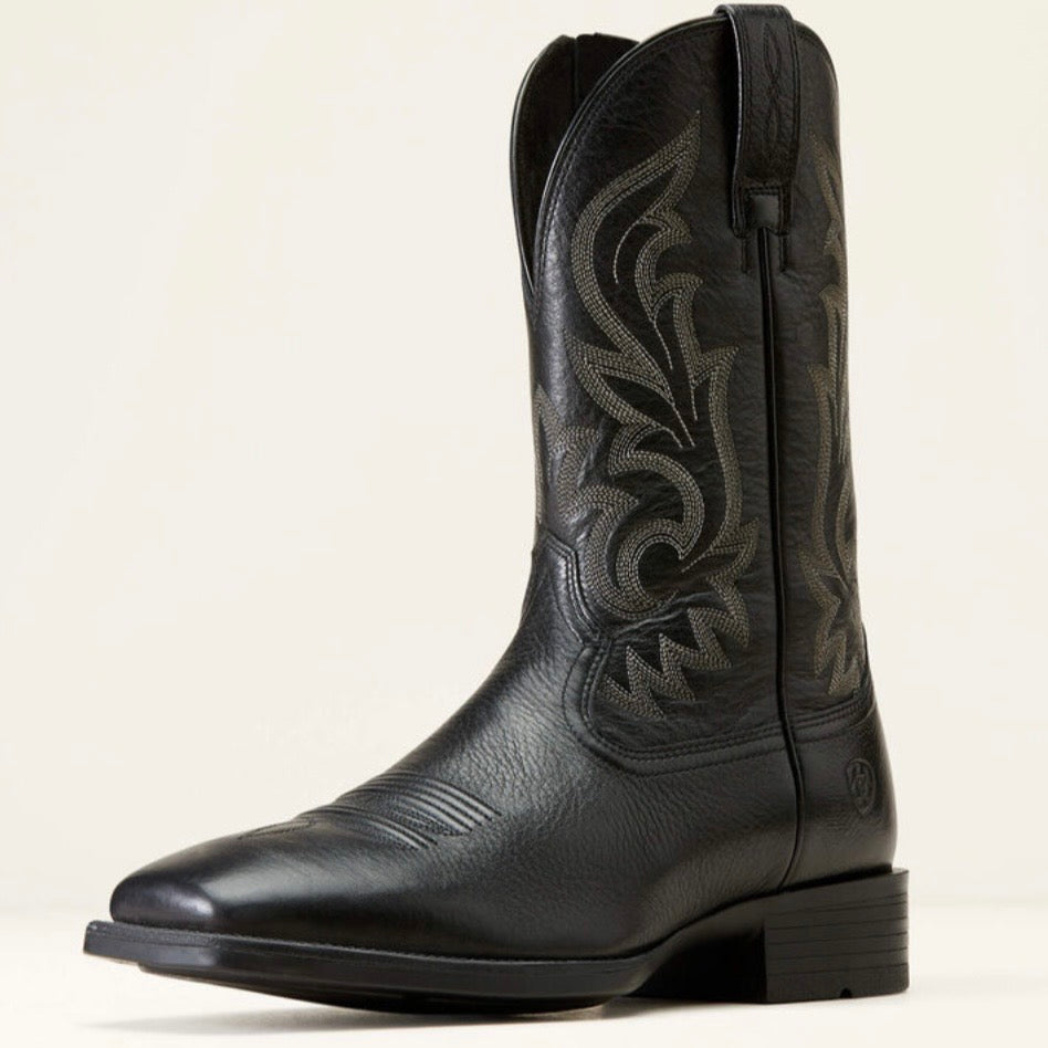 Men’s Ariat Slim Zip Ultra Western Boot Black Deertan