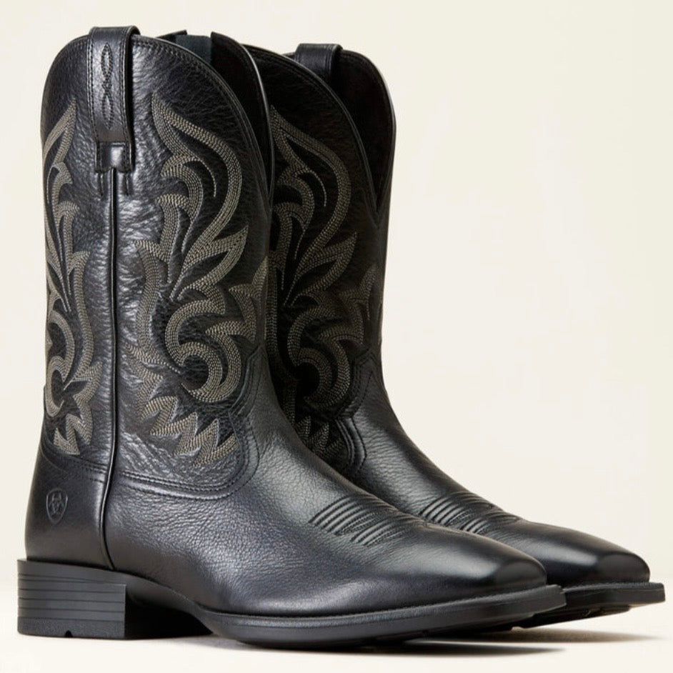 Men’s Ariat Slim Zip Ultra Western Boot Black Deertan