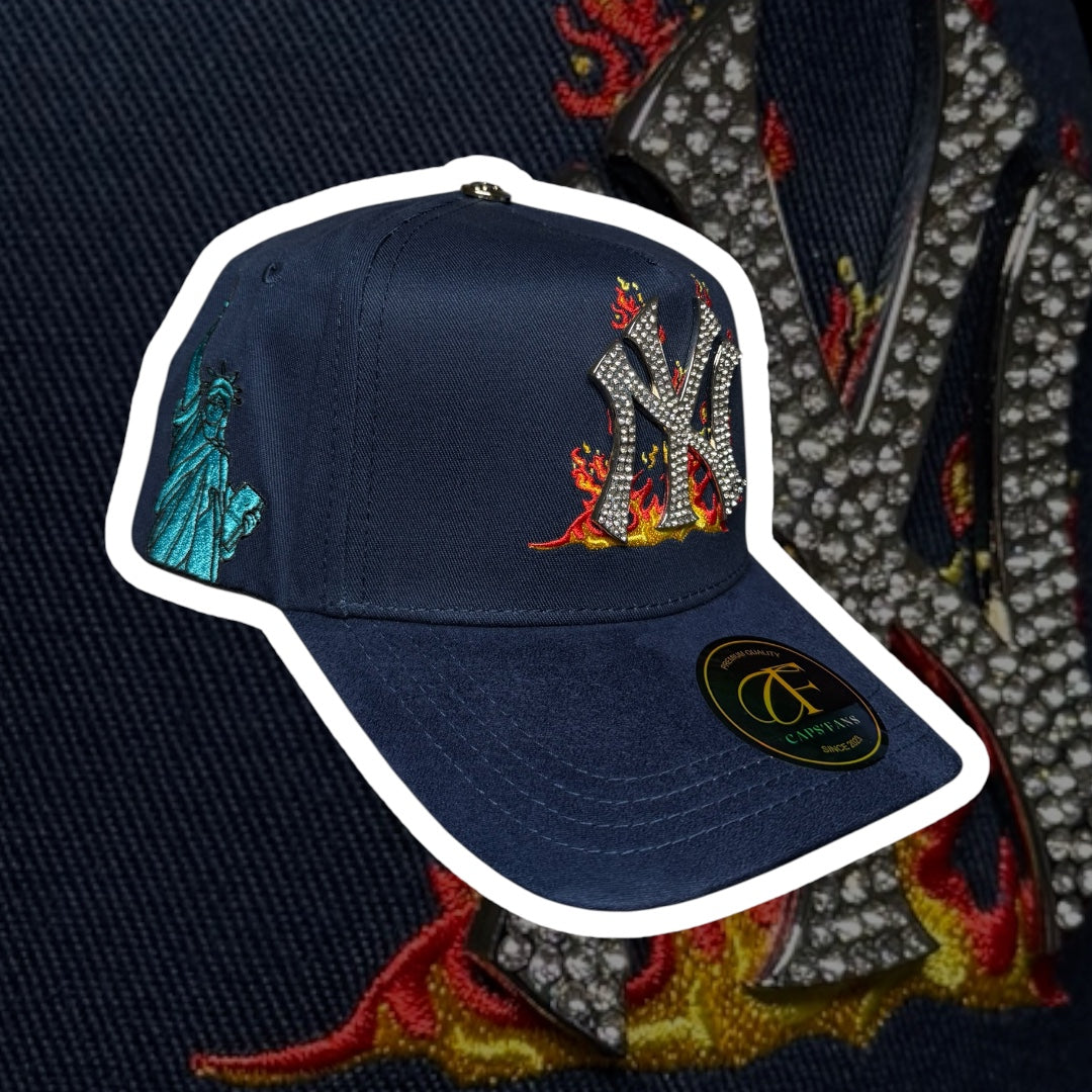 CapsFans - NY Crystals Navy Blue Snapback