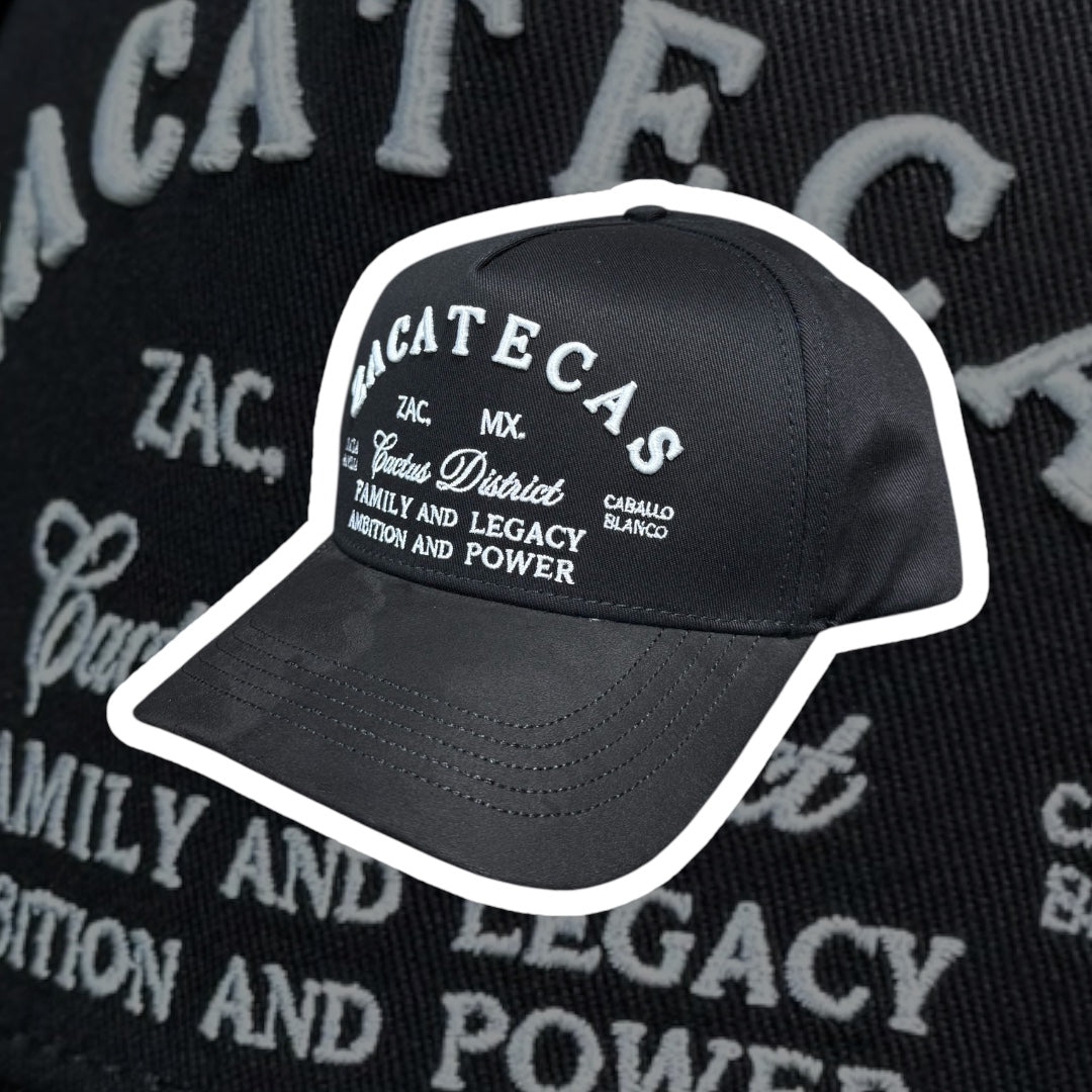 Caballo Blanco (Blanco Hats) - Zacatecas Cactus District Premium Black Snapback