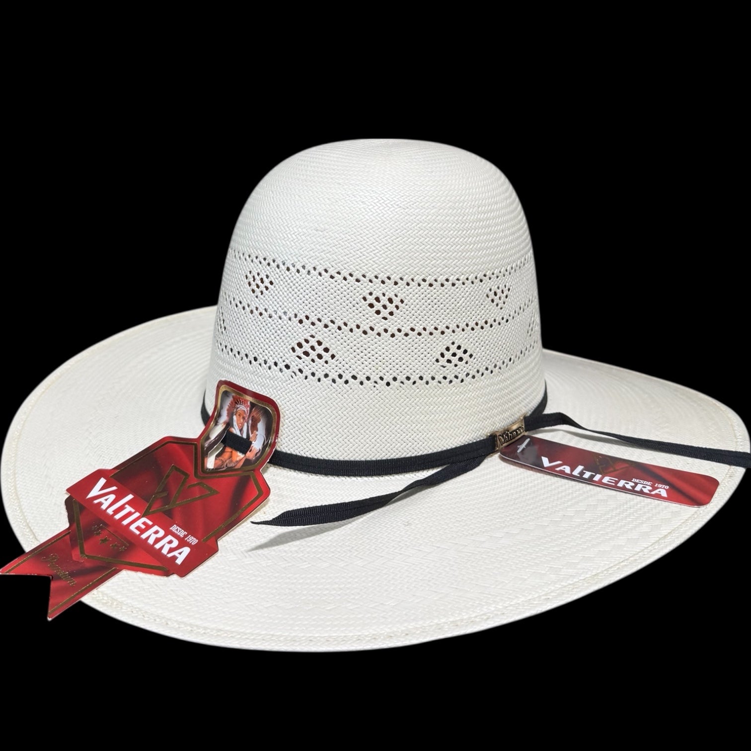 Sombrero Valtierra “Fresas con Crema” Open Crown Copa Regular 6” Falda 4.25”
