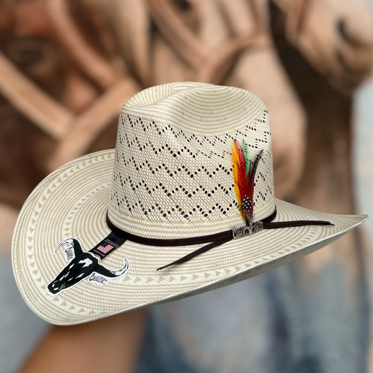 Sombrero 100X Cuernos Chuecos “ZigZag” Estilo Jalisco Copa Alta 5.5” Falda 4.25”